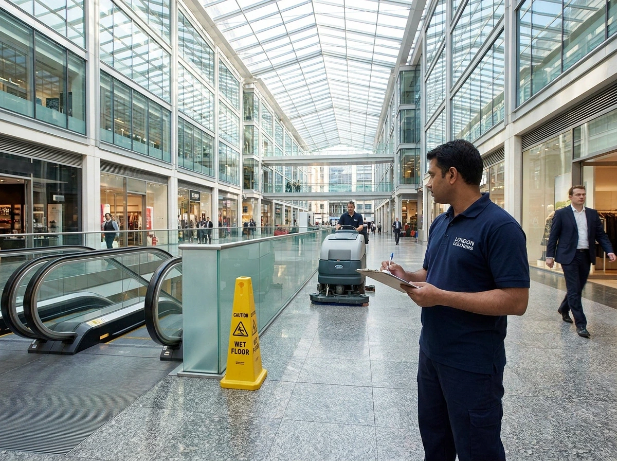 Commercial cleaning services in London by professional commercial cleaners maintaining business premises