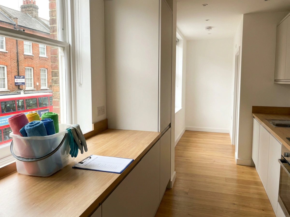 End of tenancy cleaning checklist in London for kitchens, bathrooms, and inspected areas
