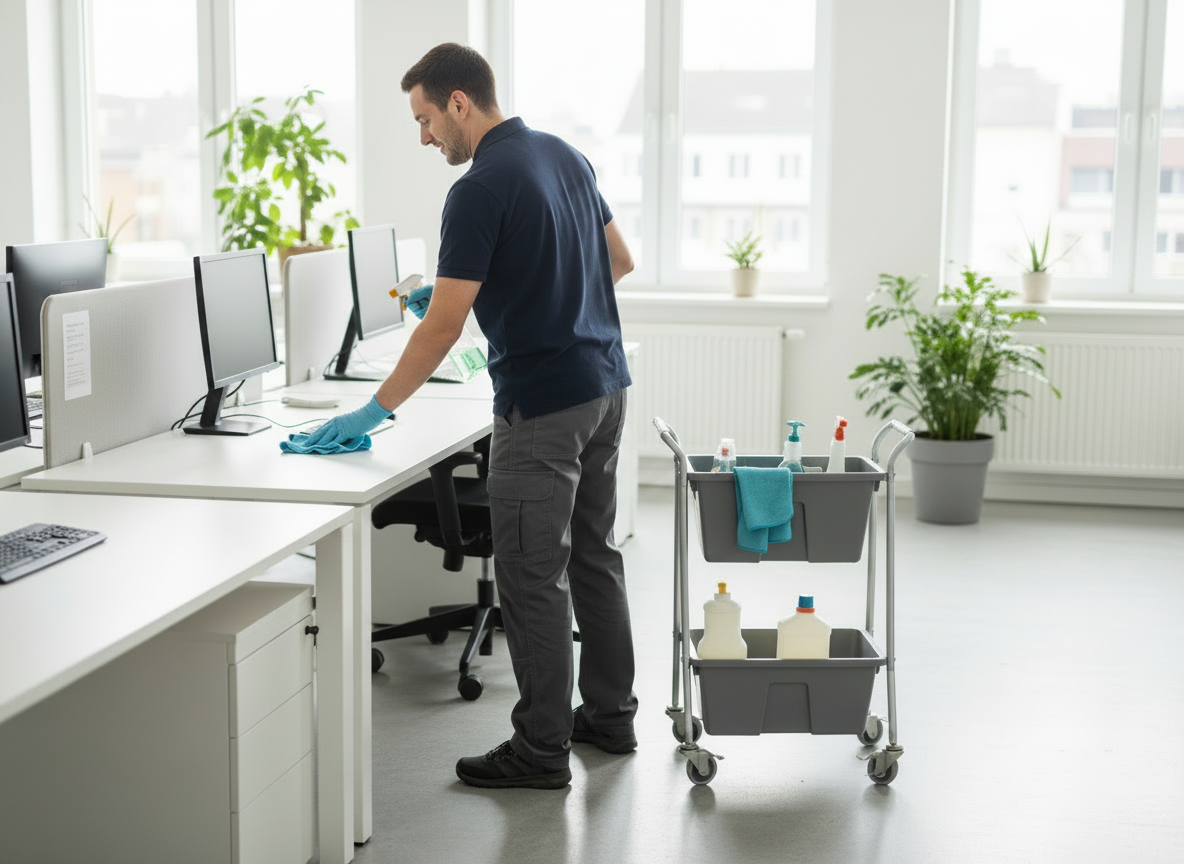 Office cleaning service in London with tidy desks and clean floors