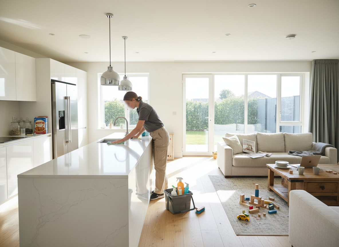 One off cleaning service in a London home with polished surfaces